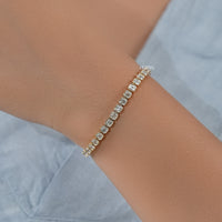 Asscher Cut Lab Diamond Bezel Set Tennis Bracelet