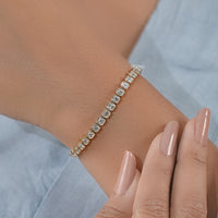 Asscher Cut Lab Diamond Bezel Set Tennis Bracelet