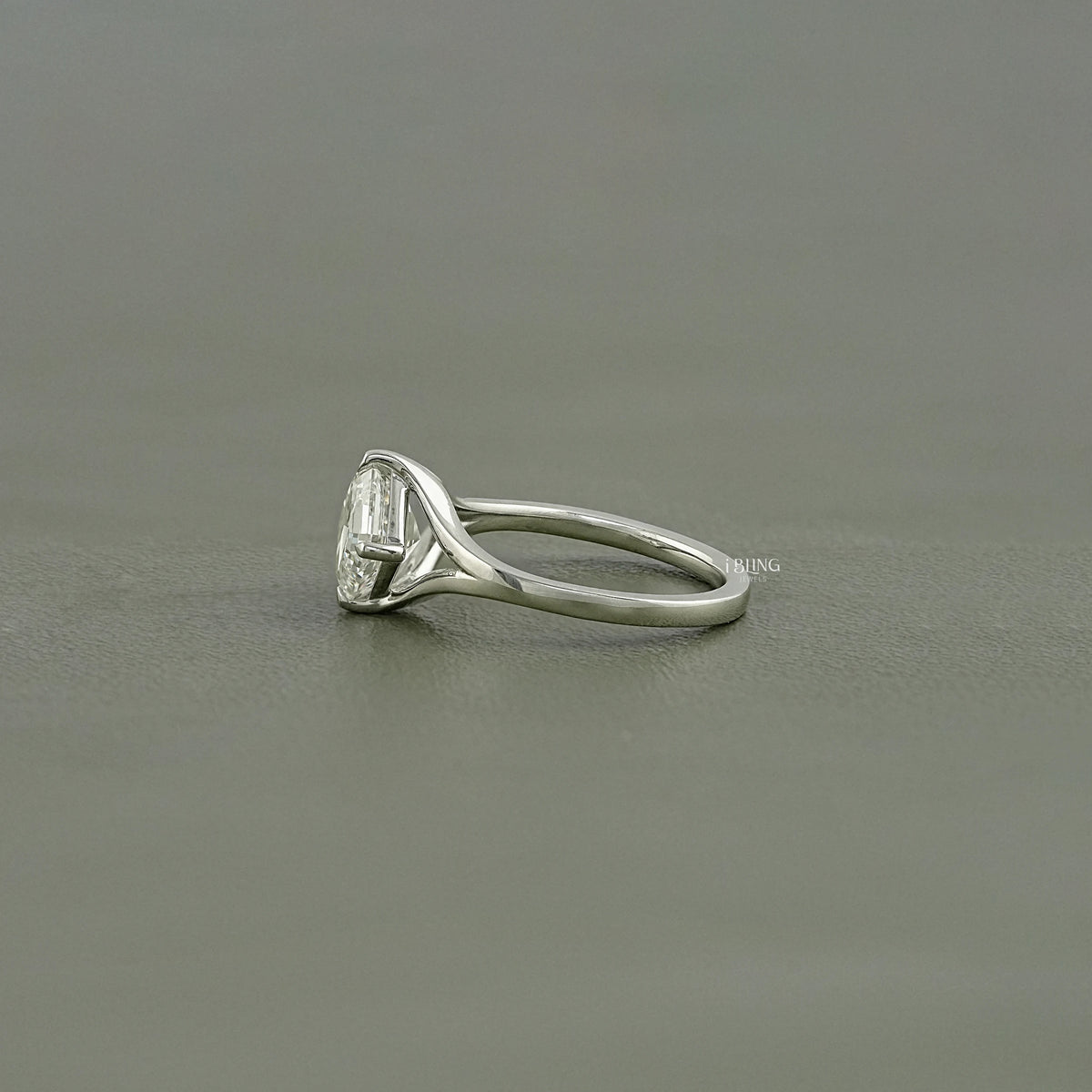 Asscher Lab Grown Diamond Solitaire Engagement Ring