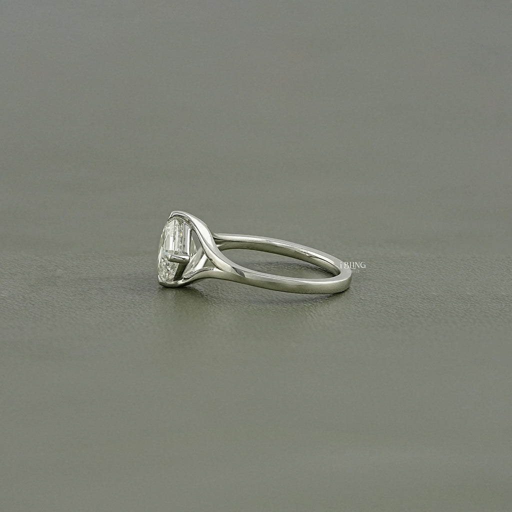 Asscher Lab Grown Diamond Solitaire Engagement Ring