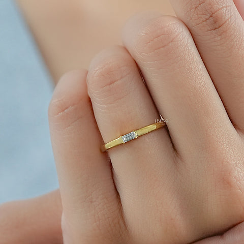 Baguette Cut Lab Grown Diamond Wedding Band