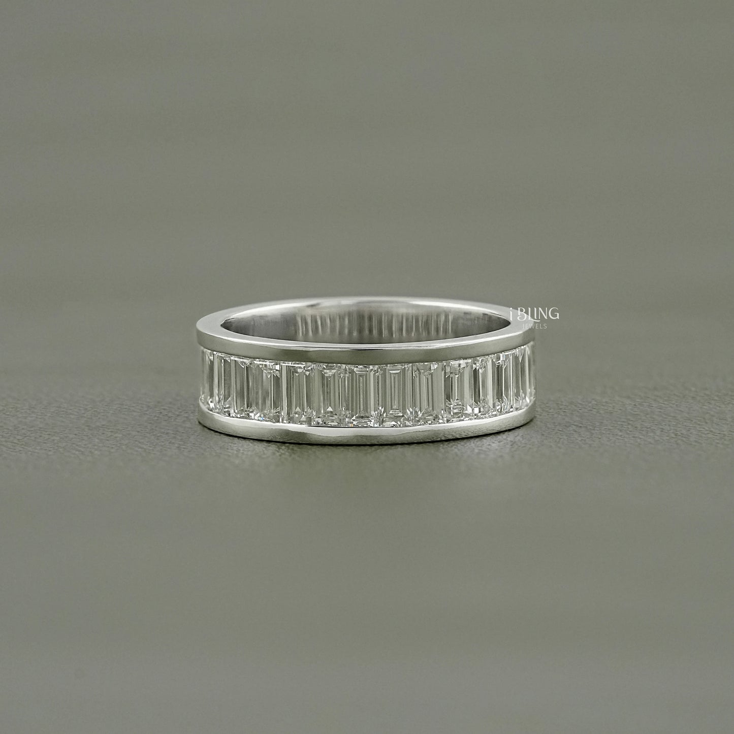 Baguette Cut Lab Diamond Men's Wedding Band Men's Band