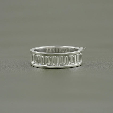Baguette Cut Lab Diamond Men's Wedding Band