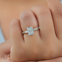 Radiant And Baguette Lab Diamond Solitaire Accent Ring