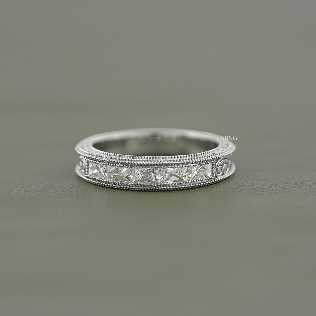 French Cut Baguette Lab Diamond Band