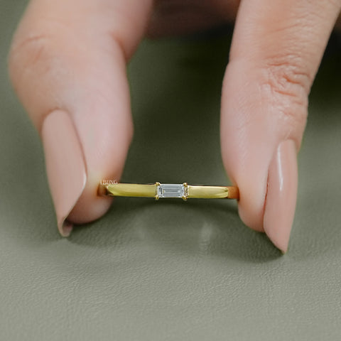 Baguette Cut Lab Grown Diamond Wedding Band