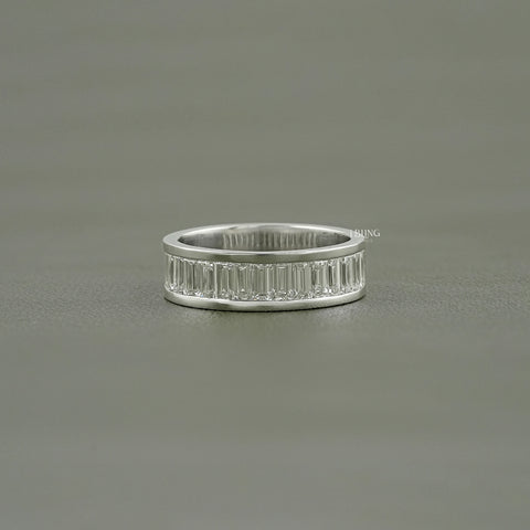 Baguette Cut Lab Diamond Men's Wedding Band