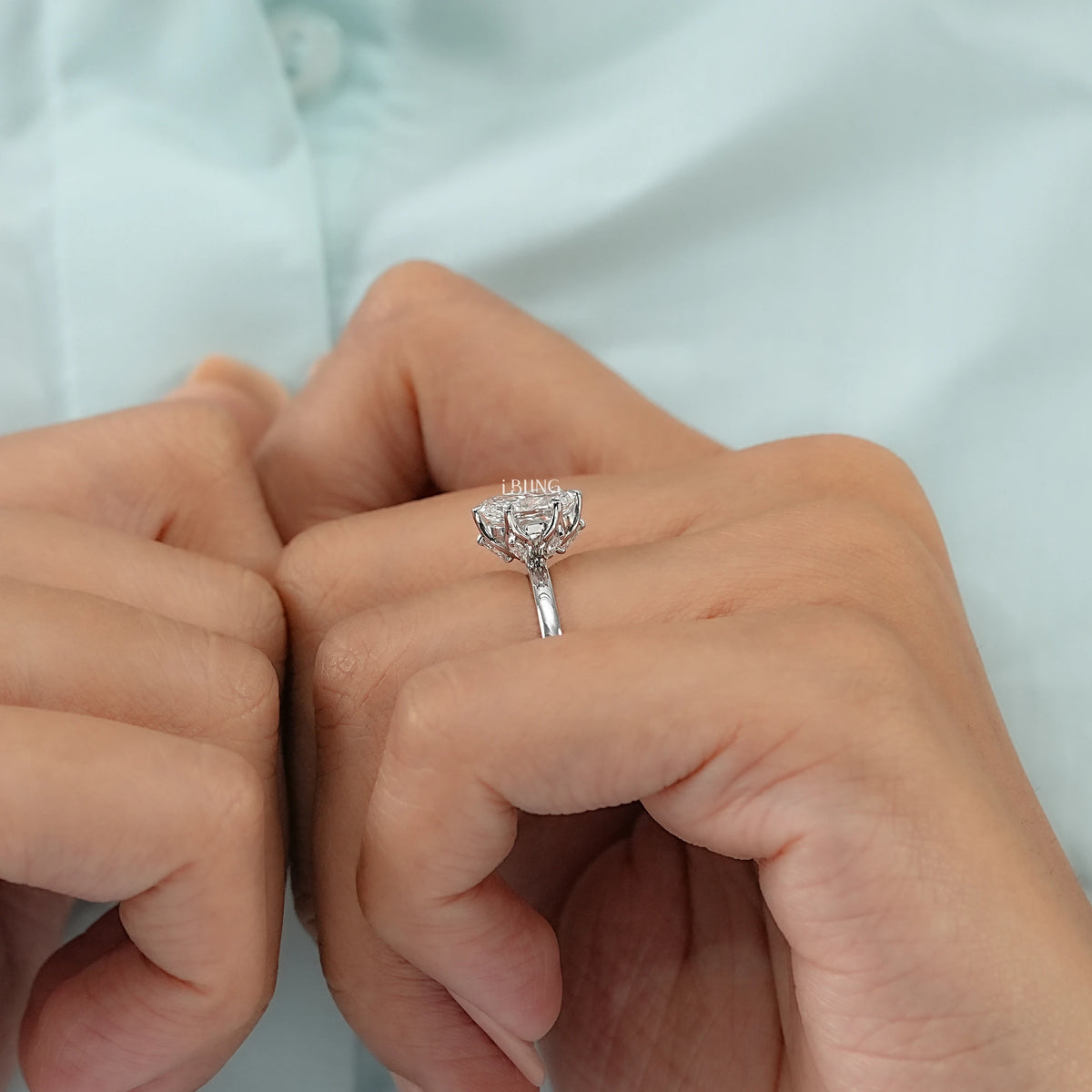 Elongted Cushion Cut Lab Diamond Solitaire Ring Solitaire Ring