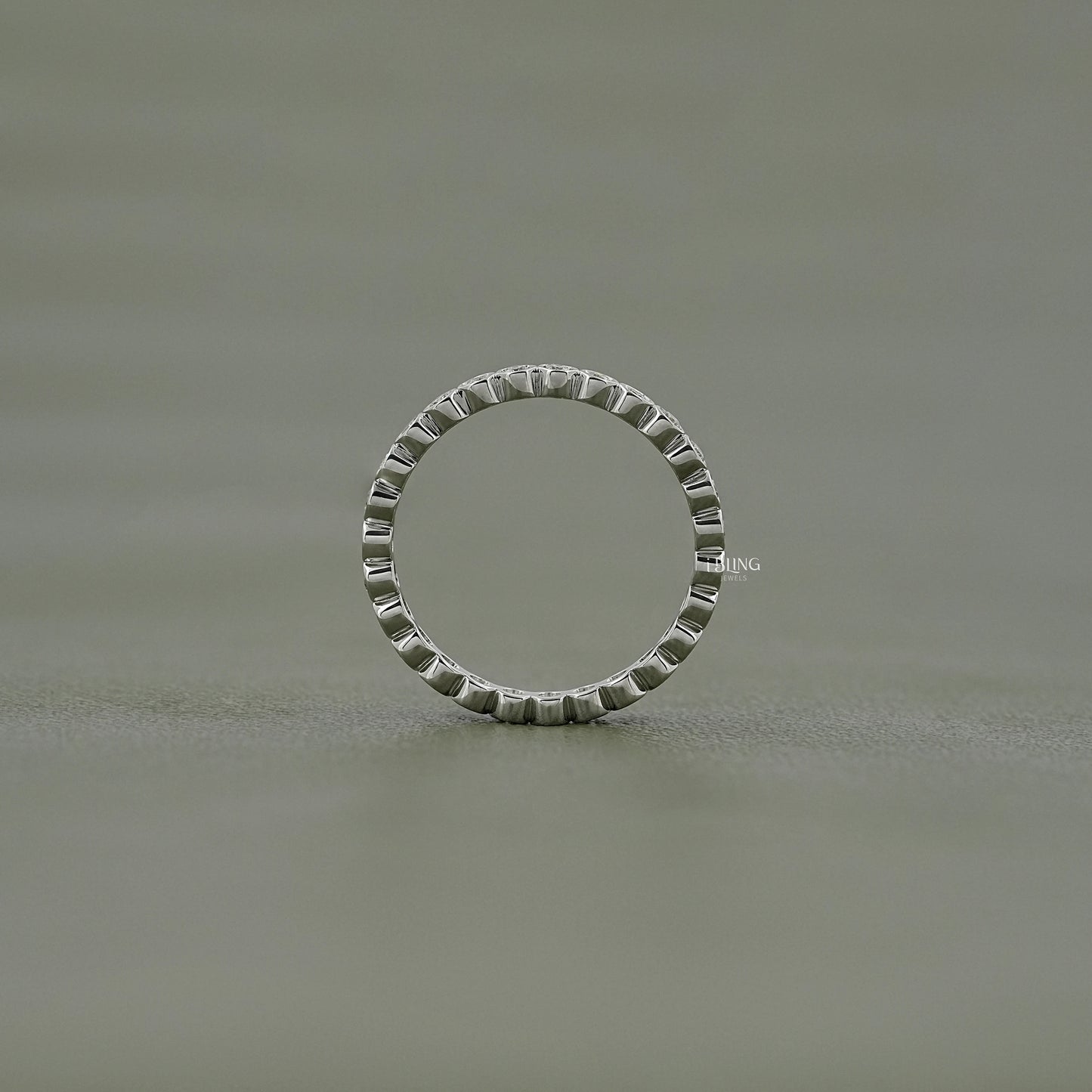 Bezel Set Round Cut Lab Diamond Wedding Band