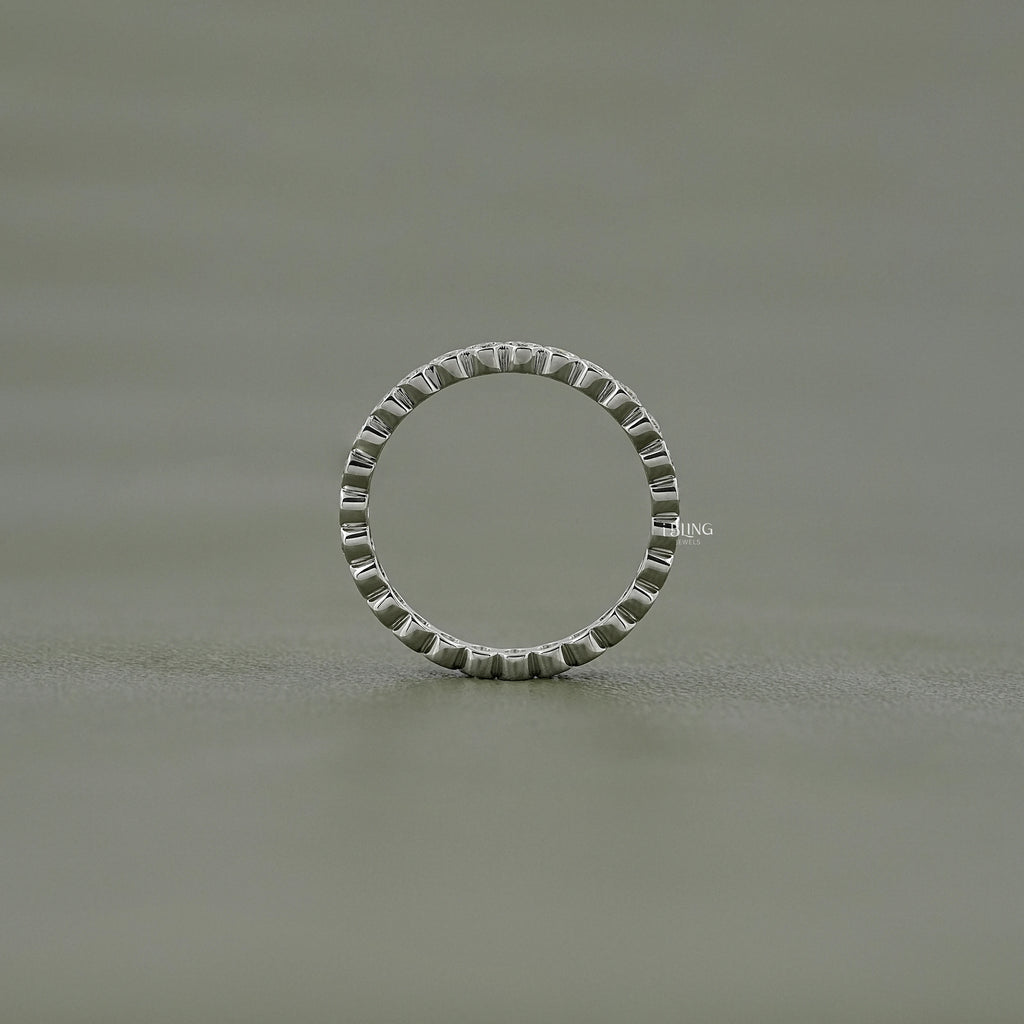 Bezel Set Round Cut Lab Diamond Wedding Band