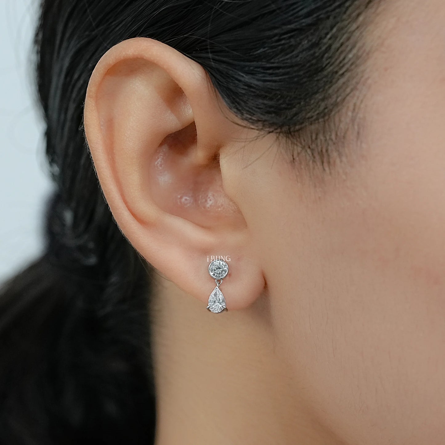 Pear Cut Lab Diamond Dangle Drop Earrings