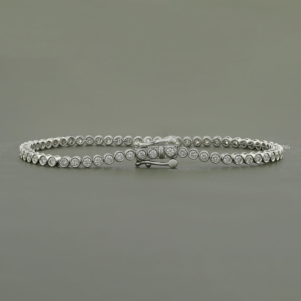 Bezel Set Round Lab Grown Diamond Tennis Bracelet