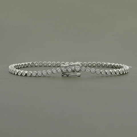 Bezel Set Round Lab Grown Diamond Tennis Bracelet
