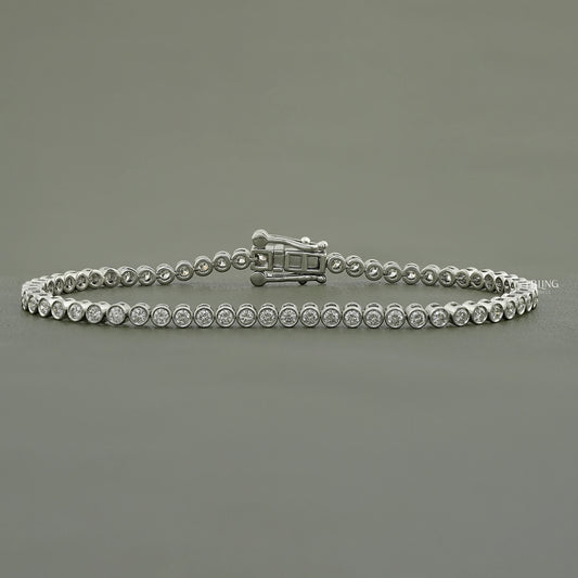 Bezel Set Round Lab Grown Diamond Tennis Bracelet Tennis Bracelet