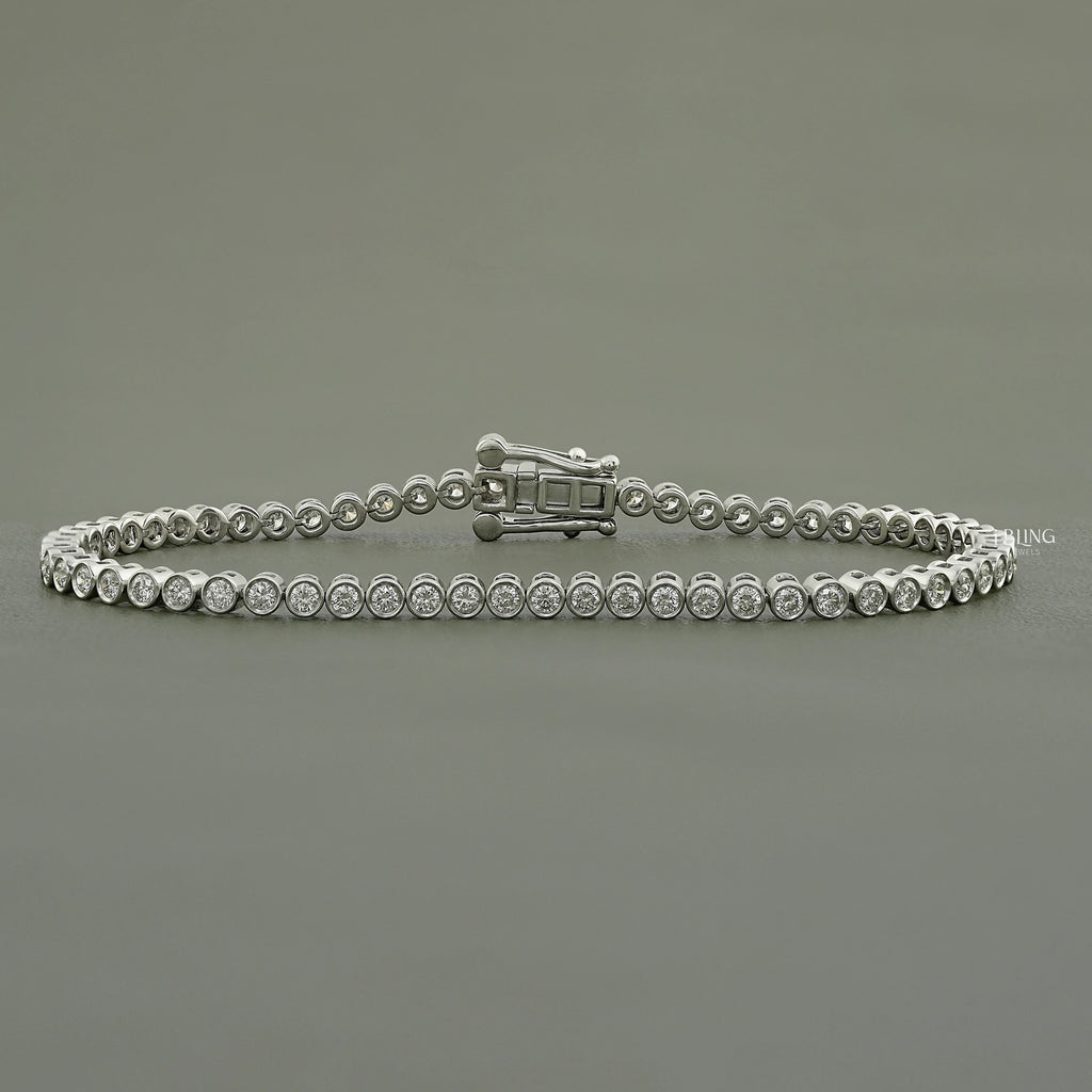 Bezel Set Round Lab Grown Diamond Tennis Bracelet