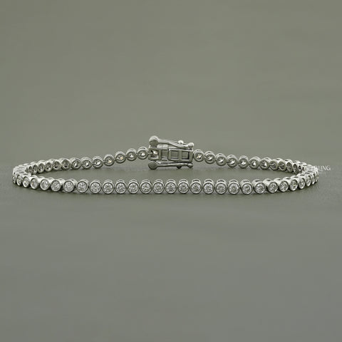 Bezel Set Round Lab Grown Diamond Tennis Bracelet