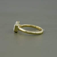 Radiant Cut East West Half Bezel Set Engagement Ring