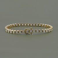 Asscher Cut Lab Diamond Bezel Set Tennis Bracelet