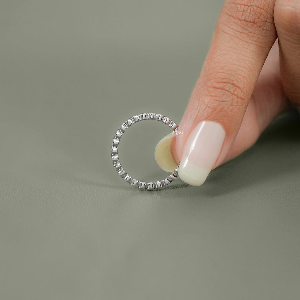 Bezel Set Round Cut Lab Diamond Wedding Band