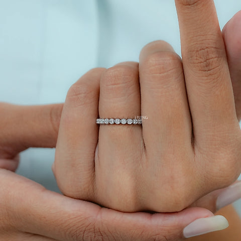 Bezel Set Round Cut Lab Diamond Wedding Band