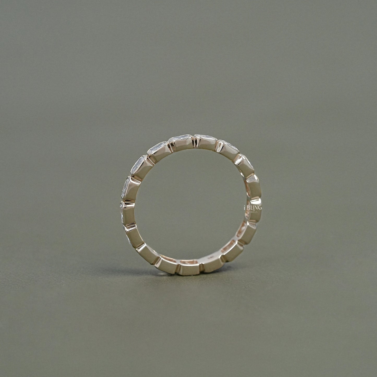 Radiant Lab Diamond Bezel Set Wedding Band