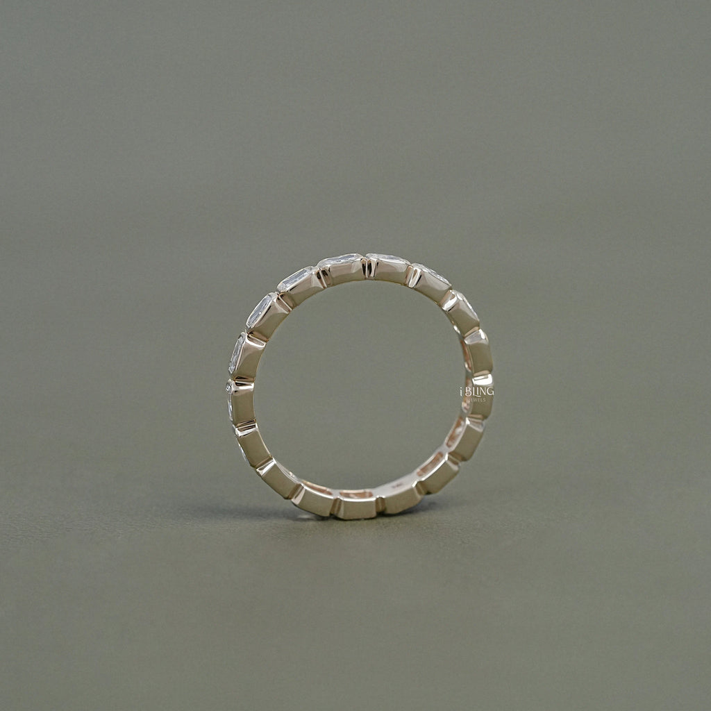 Radiant Lab Diamond Bezel Set Wedding Band