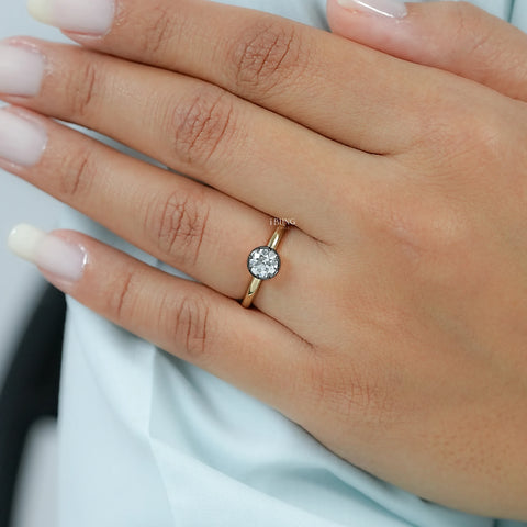 Old European Round Cut Solitaire Engagement Ring