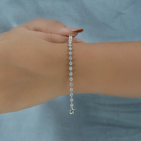 Old European Round Lab Diamond Tennis Bracelet