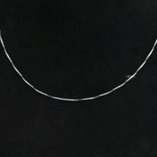 White Gold Box Chain Necklace