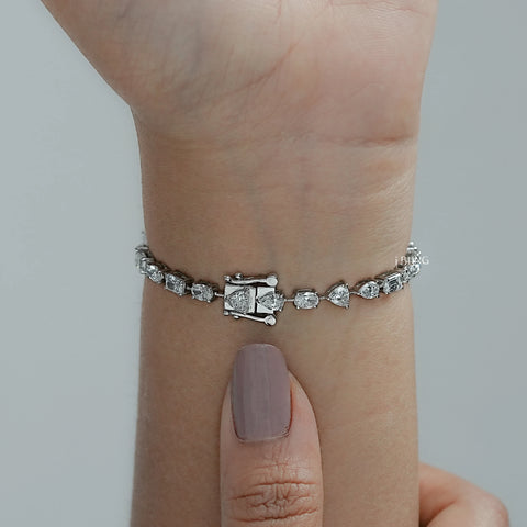 Multi Shape lab Diamond Tennis Bracelet