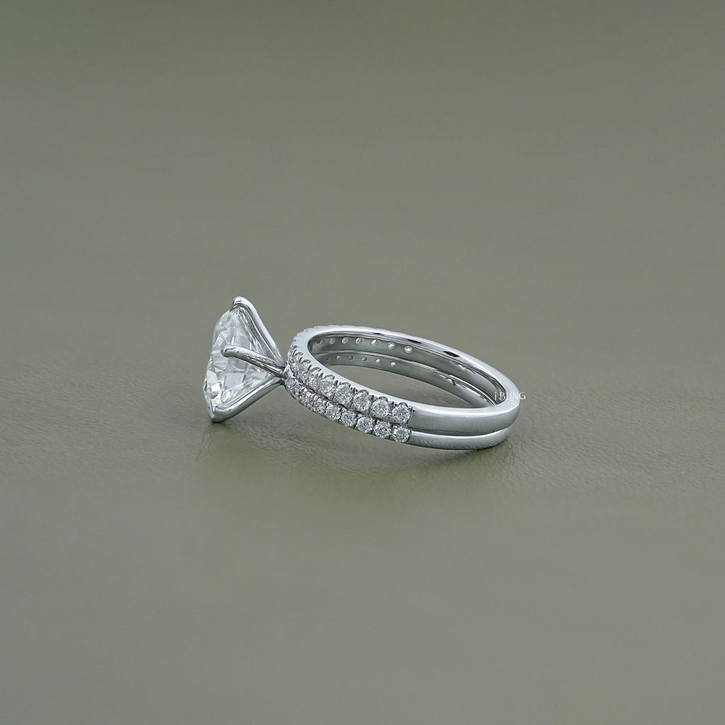 Round Cut Lab Diamond Bridal Ring Set