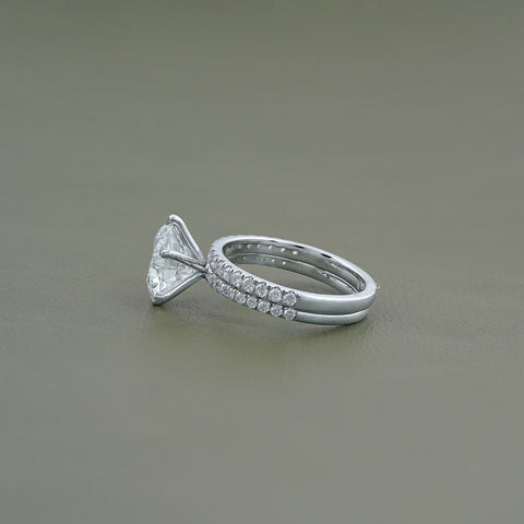 Round Cut Lab Diamond Bridal Ring Set