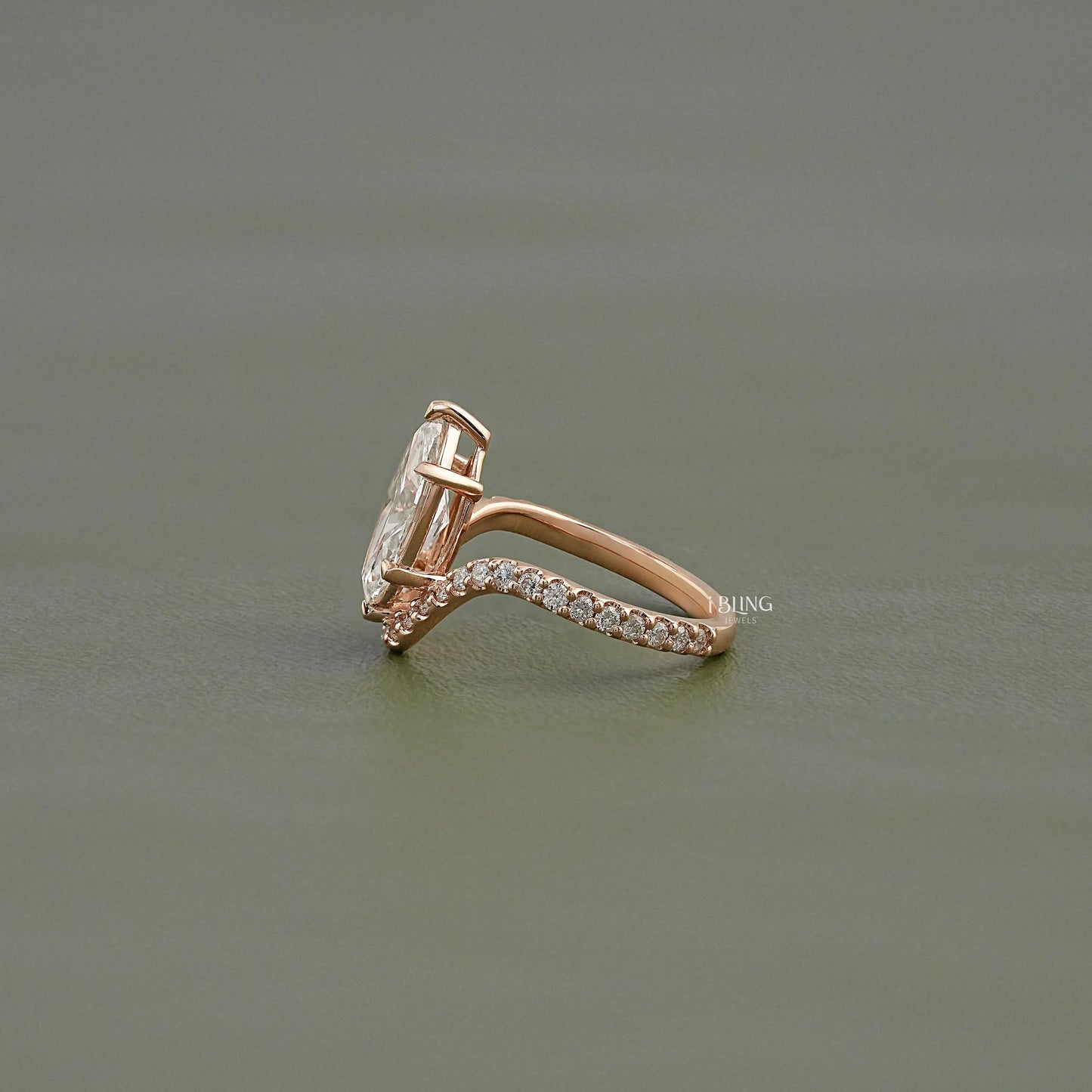 Marquise Cut Lab Diamond Solitaire Accent Ring Solitaire Accent Ring