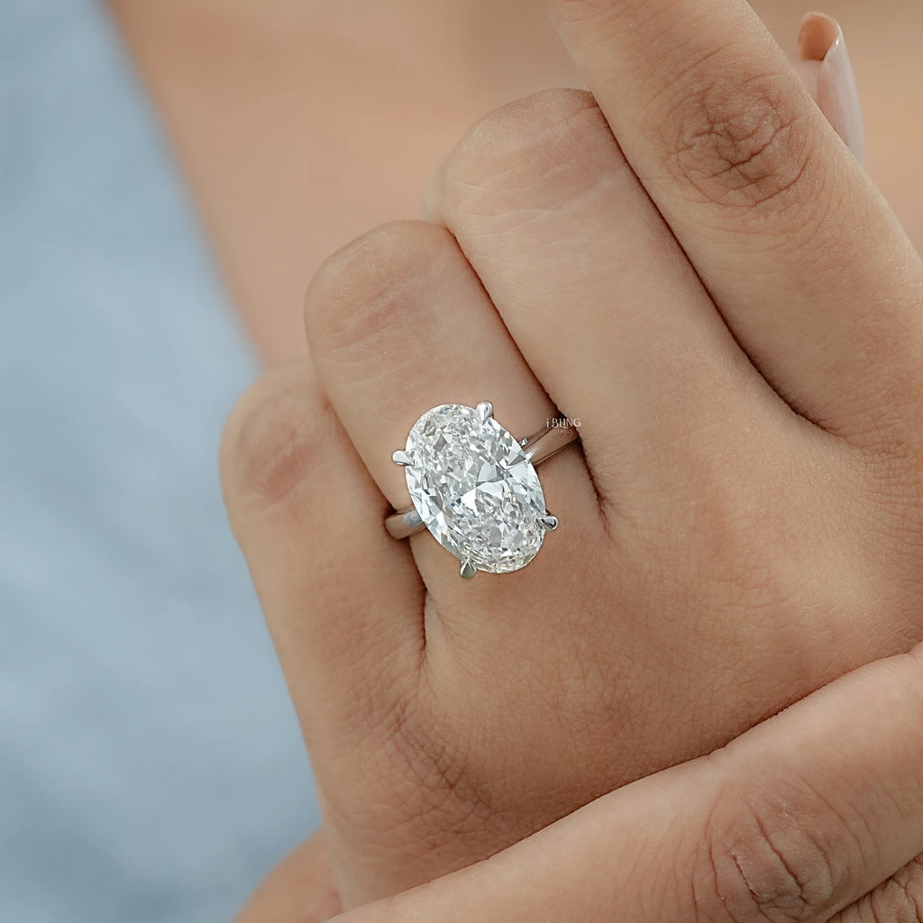 Oval Diamond Bridge Accent Engagement Ring