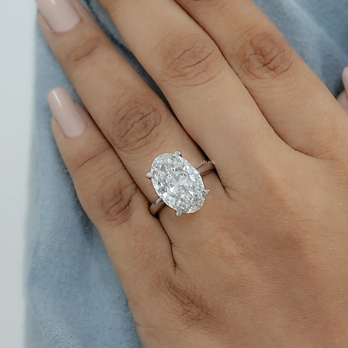Oval Diamond Bridge Accent Engagement Ring Solitaire Ring