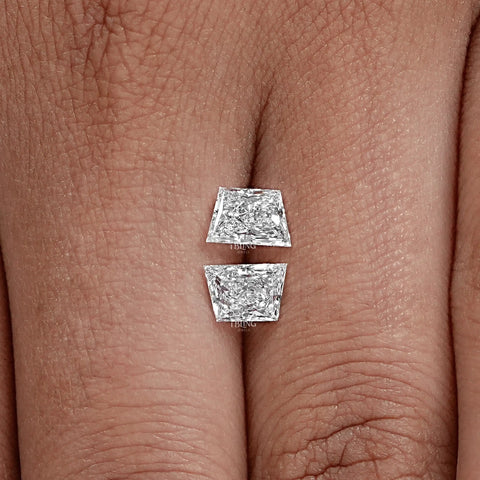 Brilliant Trapezoid Cut Lab Diamond Matching Pair