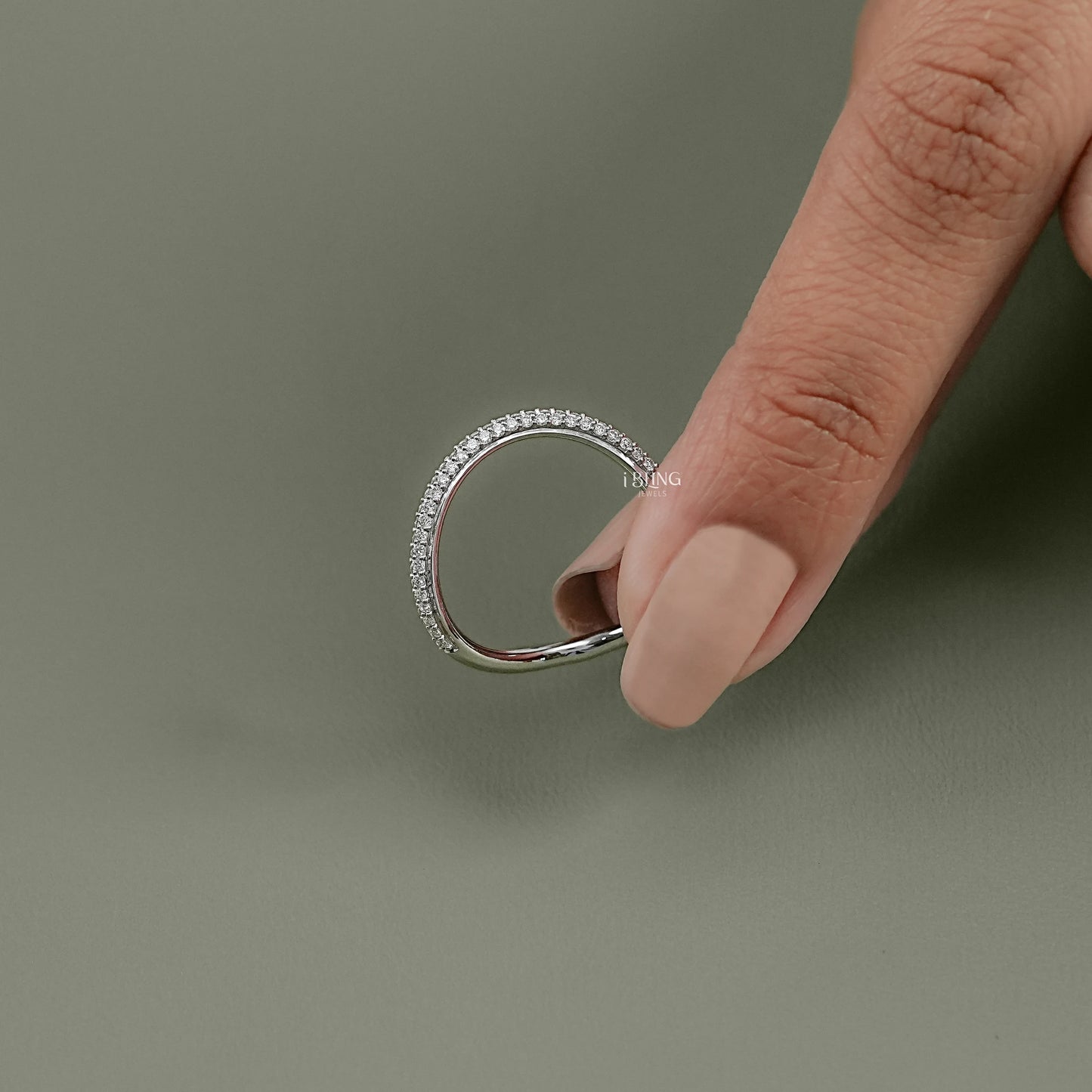 Round Lab Grown Diamond Pave Set Anniversary Band Band