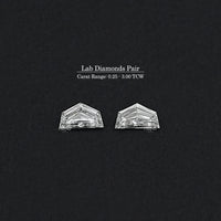 Step Cut Cadillac Cut Lab Diamond Matching Pair