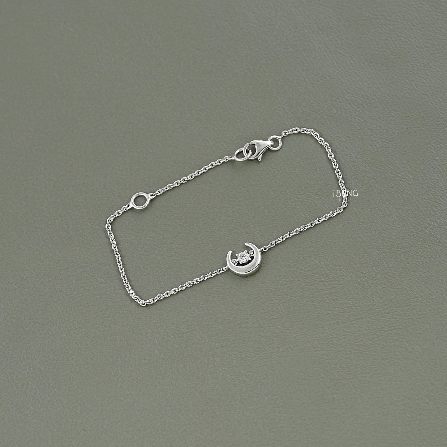 Half Moon Shape Round Cut Lab Diamond Bracelet