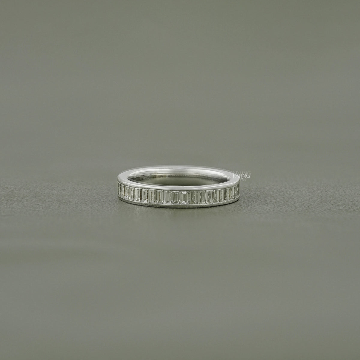 Baguette Cut Lab Diamond Full Eternity Wedding Band Band