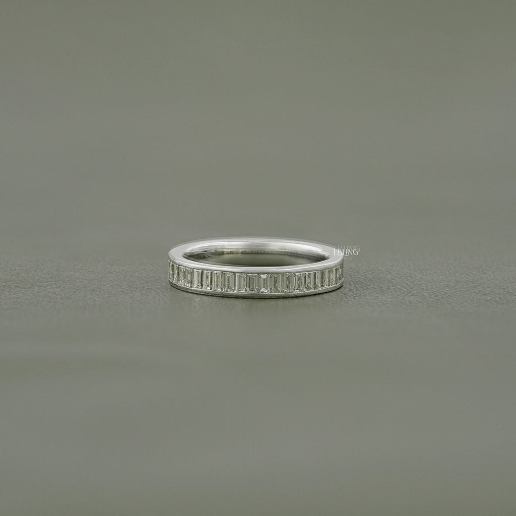 Baguette Cut Lab Diamond Full Eternity Wedding Band