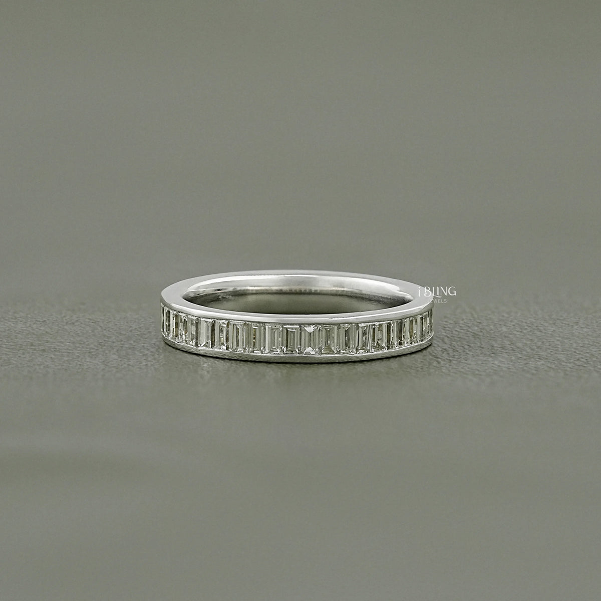 Baguette Cut Lab Diamond Full Eternity Wedding Band Band