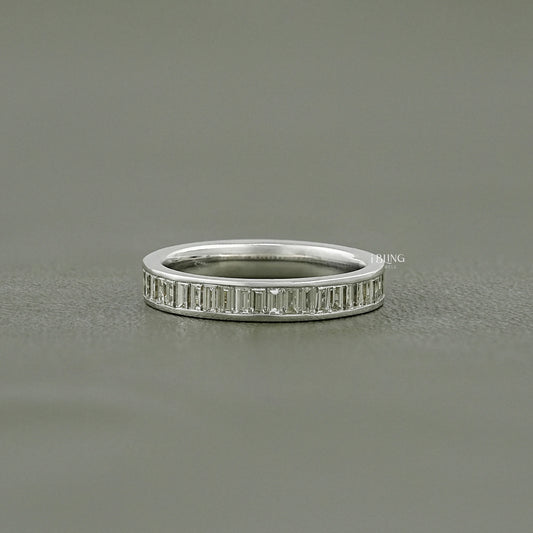 Baguette Cut Lab Diamond Full Eternity Wedding Band Band