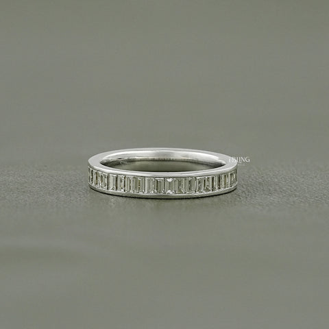 Baguette Cut Lab Diamond Full Eternity Wedding Band