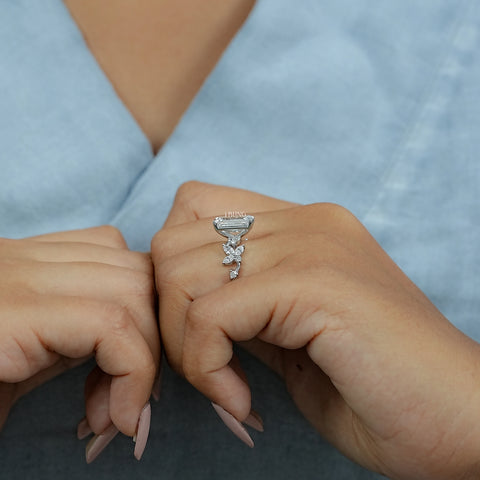 Emerald Cut Lab Grown Diamond Engagement Ring
