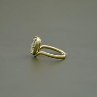 Rose Cut Elongated Cushion Curved Engagement Ring