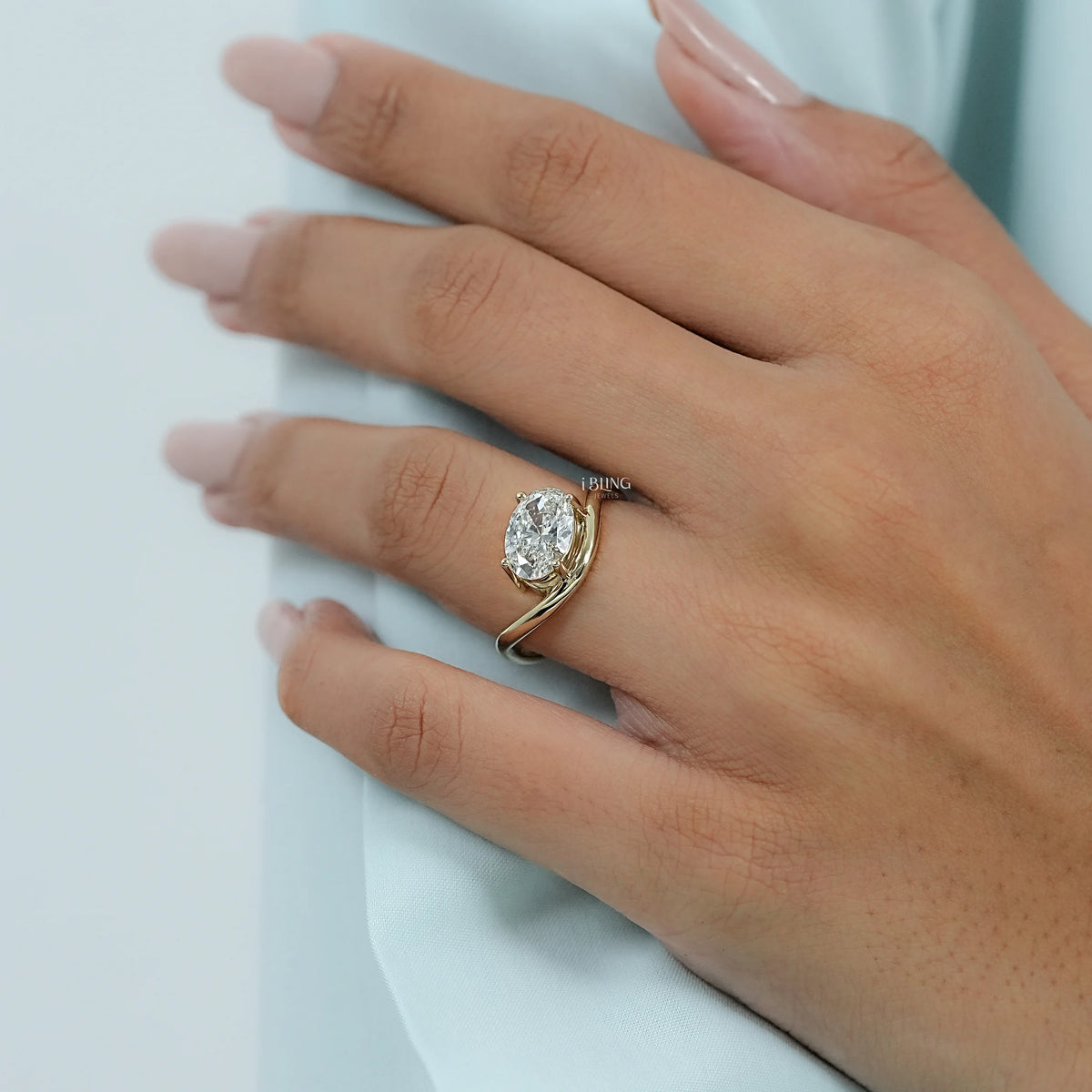 East West Oval Lab Diamond Solitaire Ring Ring