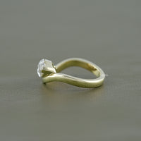 East West Marquise Cut Curved Lab Diamond Ring