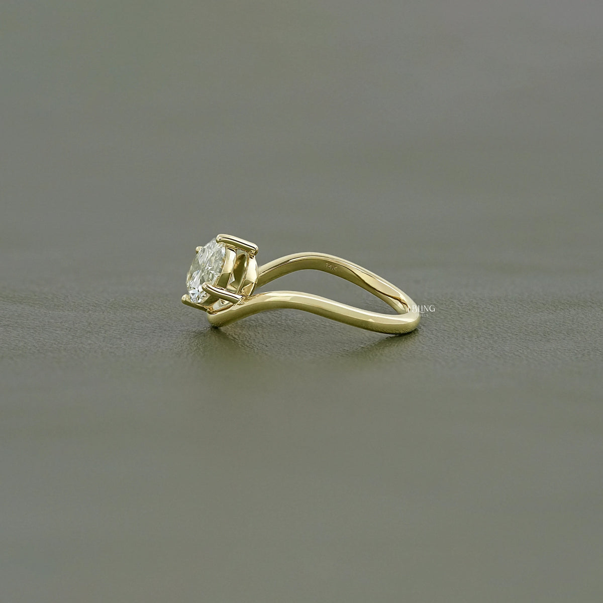East West Oval Lab Diamond Solitaire Ring Ring
