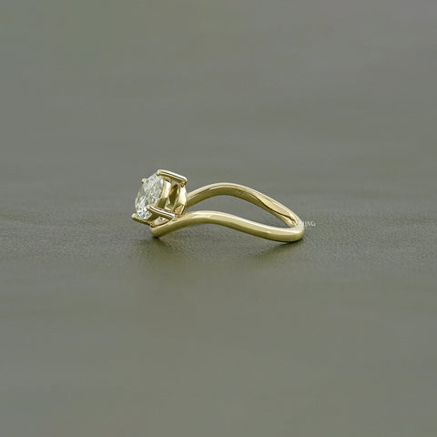 East West Oval Lab Diamond Solitaire Ring
